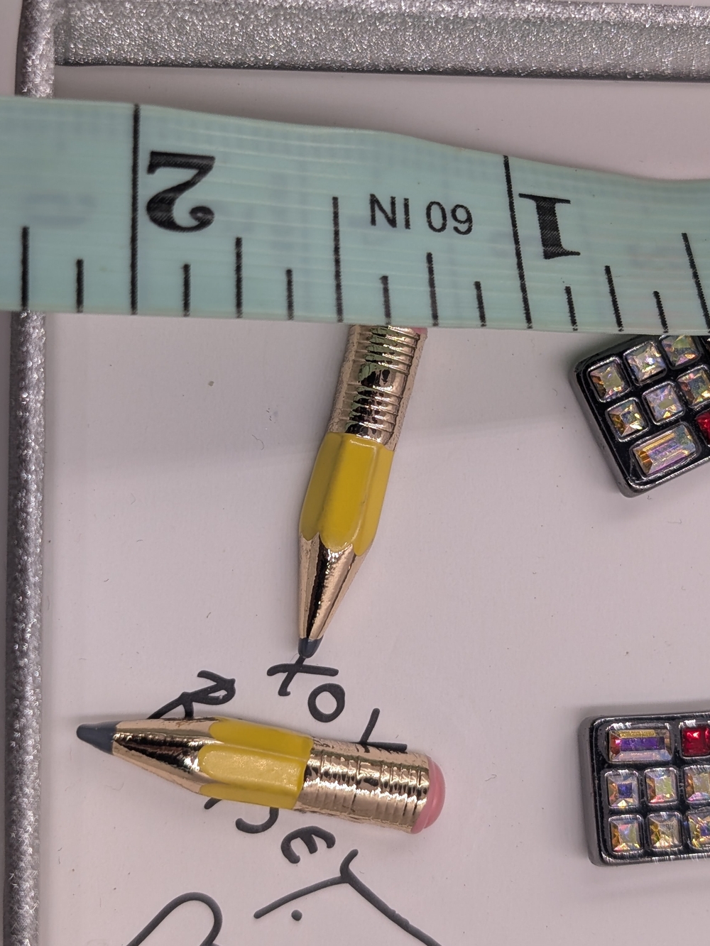 Betsey Johnson Yellow Pencil & Phone Stud Earring Set - Yellow - Picture 5 of 5